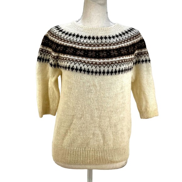 Margaret Howell Sweaters - Margaret Howell Fairisle Wool Sweater Pullover Ivory Neutral Vanilla Girl